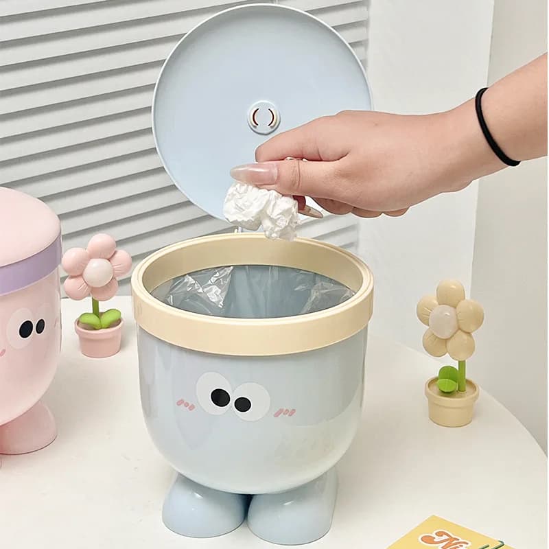 Mini pattumiera da tavolo carino casa controsoffitto tavolino pattumiera in plastica comodino camera da letto con coperchio cestino per scrivania da ufficio