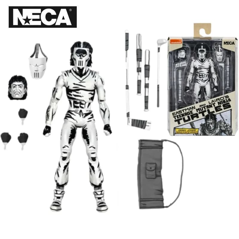 NECA 54387 Teenage Mutant Ninja Turtles Action Figure Casey Jones Bianco e Nero 18 cm TMNT Modello Originale Regalo Bambola Giocattolo da Collezione