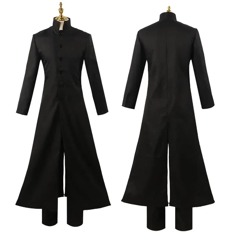 Costume Cosplay Neo Matrix 2026 per Uomo e Donna, Film Neo Tralike, Cappotto Nero, Uniforme, Adulto, Festa di Halloween