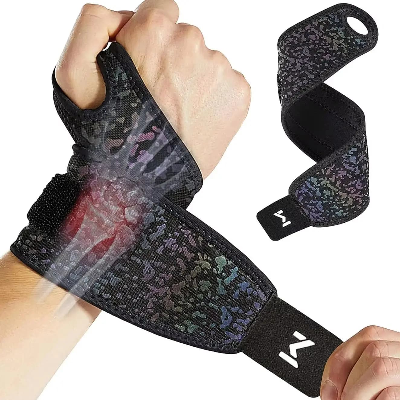 1 Pezzo Fascia da Polso, Supporto Compressivo per Tendinite, Distorsioni, Sollievo dal Dolore, Fascia Regolabile per Sport