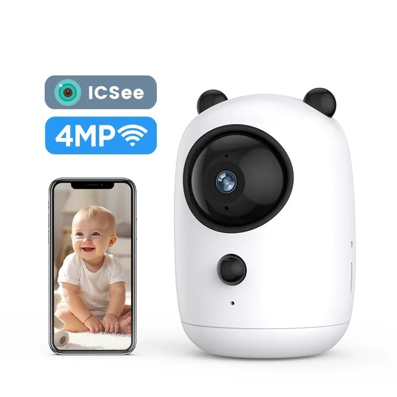 Telecamera di Sicurezza CCTV Icsee 4MP 2026 con Rilevamento Movimento, Audio Bidirezionale, Visione Notturna e Rilevamento Umano AI, Wi-Fi Integrato