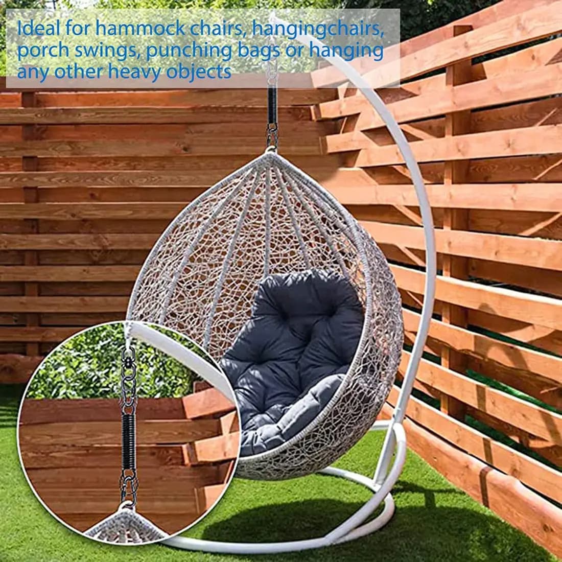 ABHS-Shirt spring swing, swing spring for porch with 2 snaps and 1 rotating hook, for swinging porch, hammocks, boxing bag