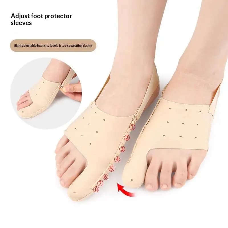 Calzino Correttore per Hallux Valgus Regolabile in Tessuto Traspirante con Separatore per Dita, Ideale per Sport e Corsa