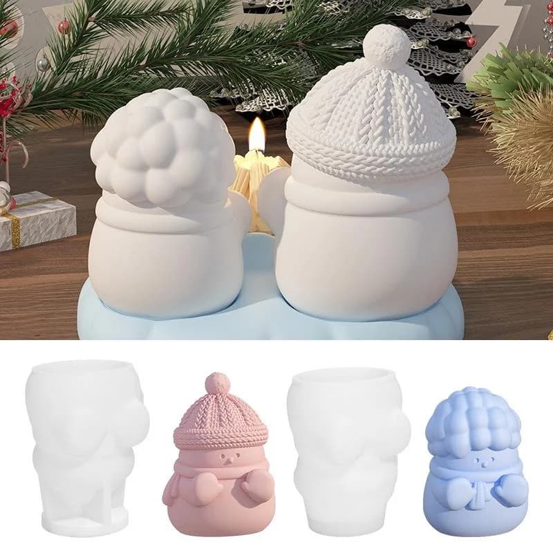 Stampo in silicone per ornamenti a forma di pupazzo di neve, stampo fai da te per gesso, impastatura, cottura, candele per aromaterapia e decorazioni fatte a mano per la casa