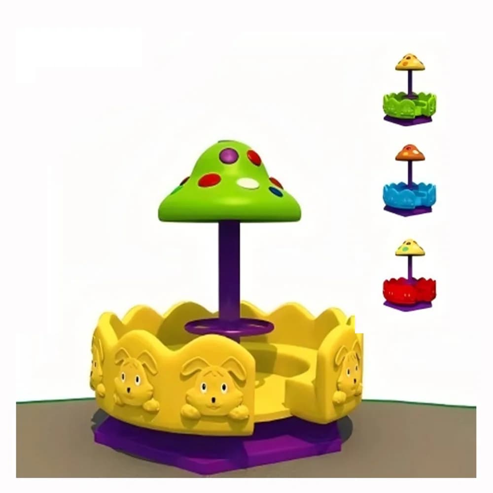 Giochi rotondi girevoli in plastica a quattro posti Giochi per bambini Giochi per la scuola Merry Go Sedie Parco giochi all'aperto per l'asilo