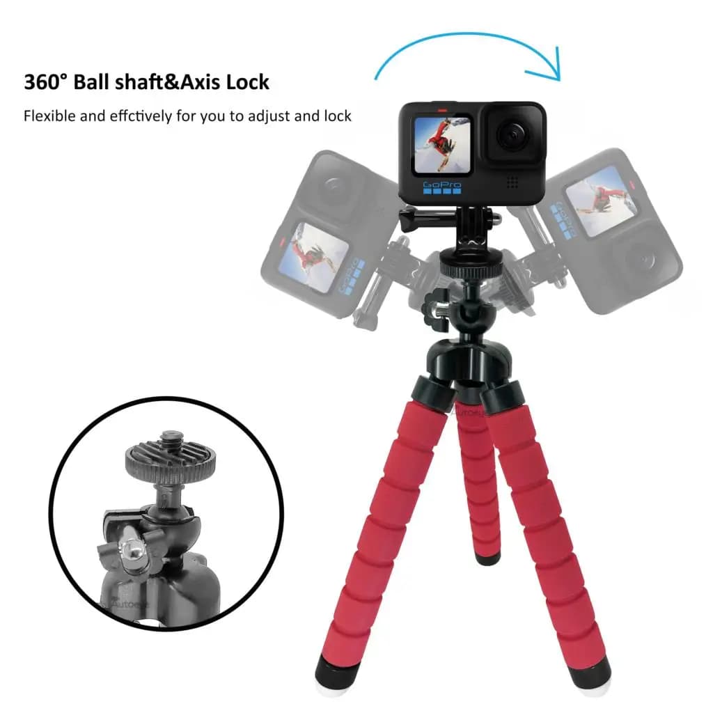 Treppiede Octopus GoPro Hero 12 11 10 9 Nero Supporto flessibile Selfie Staffa di supporto Spugna Deformazione Camera Go Pro 8 Accessori