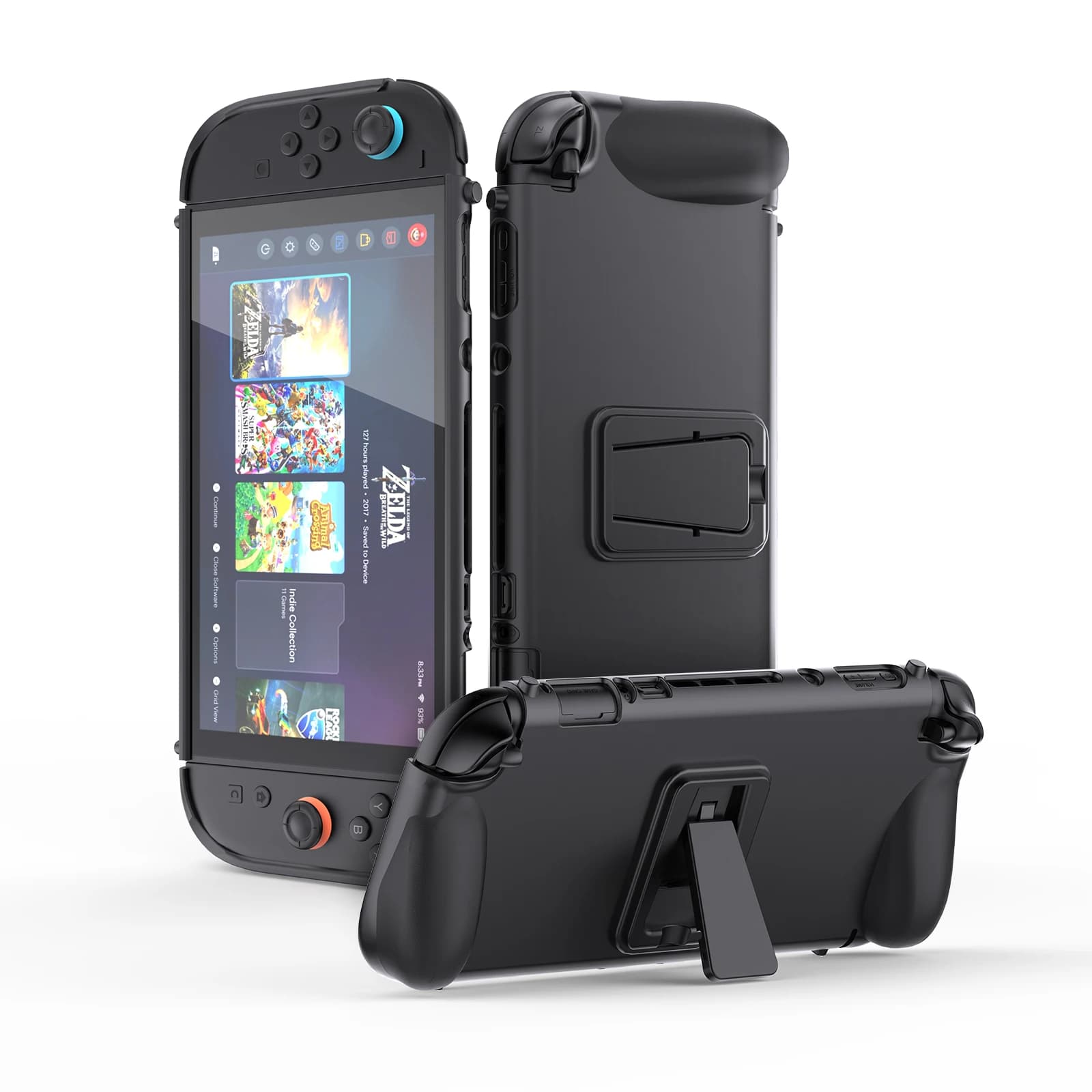 Custodia protettiva agganciabile per N-Switch 2 Custodia ergonomica in TPU con supporto JoyCon pieghevole per console Switch 2 con cavalletto