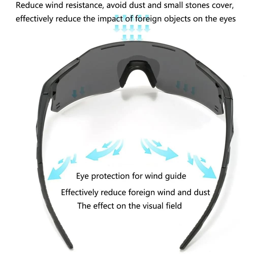 UV Protection Sports Sunglasses Color Change Wrap Around Biking Eyewear Comfortable To Wear Lightweight Cycling Glasses Outdoors