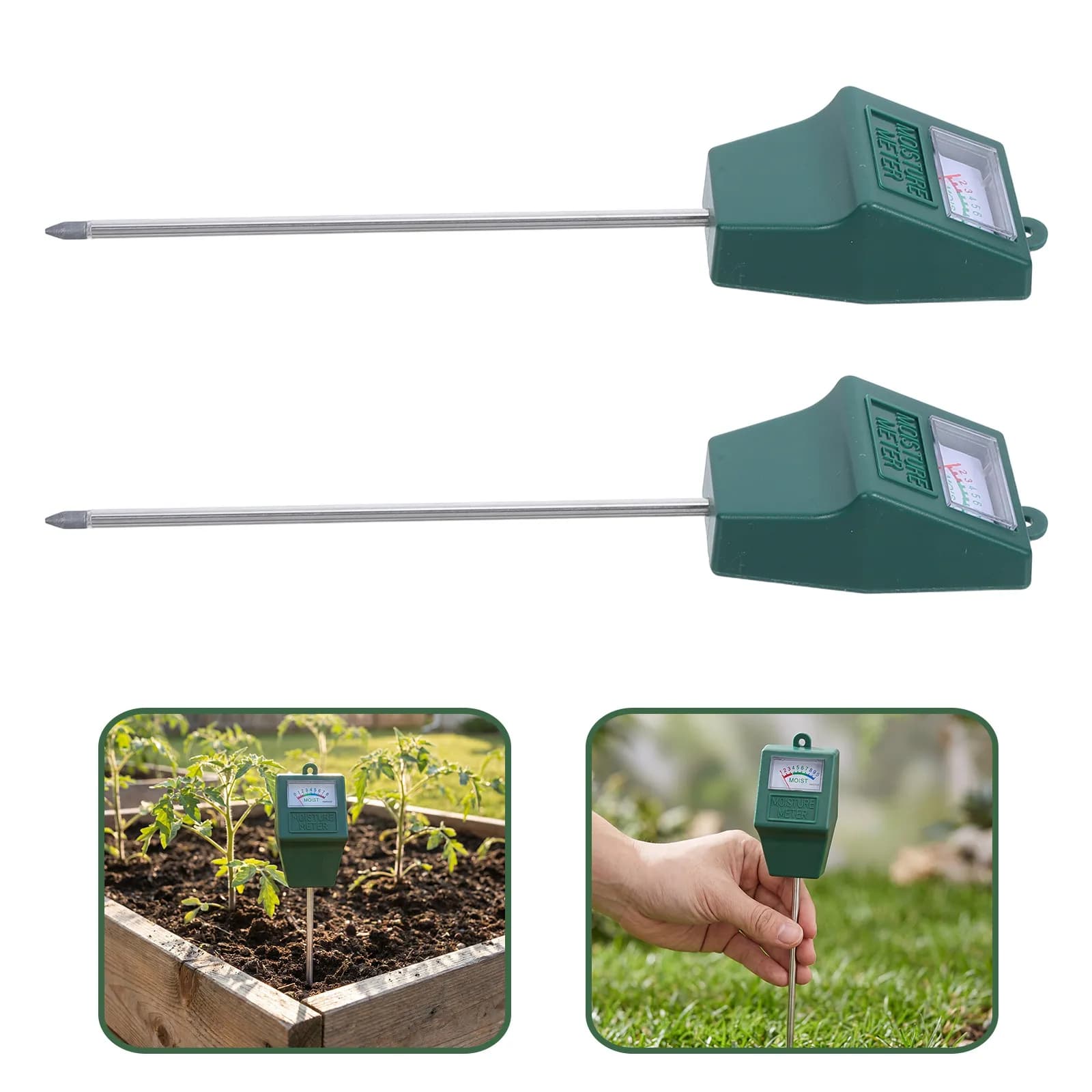 6Pcs Soil Moisture Meter Analog Garden Tester No Battery Required Accurate Water Gauge for Lawn Flower Pot Vegetable Soil