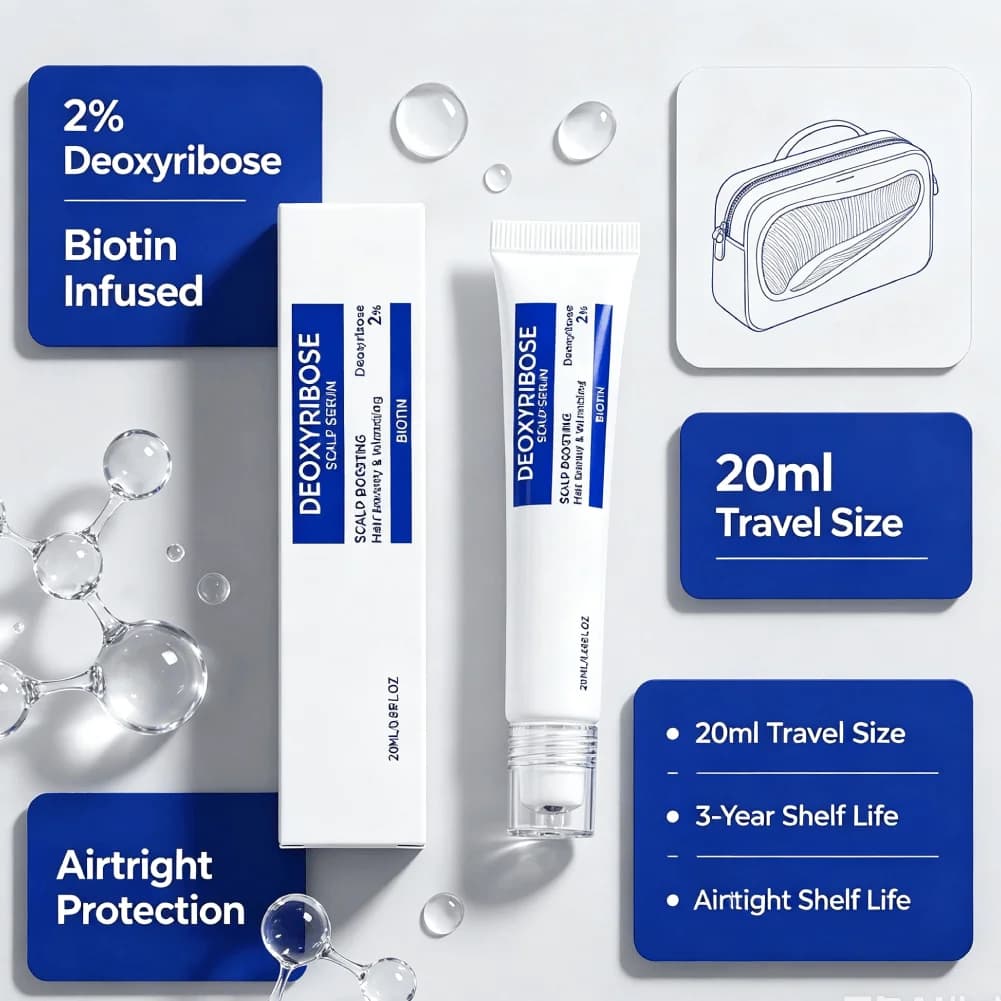 Roll-On Deoxyribose & Biotin Scalp Serum 20ml Massage Head Design Quick Absorb Non-greasy Thinning Hair Care