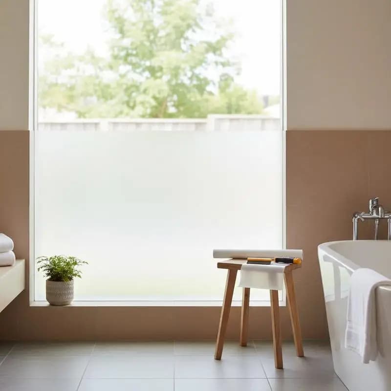 Frosted Window Cover 23.6 in x 6.5 ft For Home Office Bathroom, Static Cling Non Adhesive Glass Tinting Heat Control Sunlight Blocking Mirror Effect Decorative Film