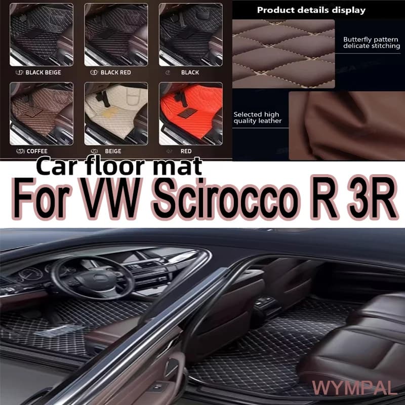 Tappetini per auto di lusso per VW Scirocco R 3R 2009-2017 DropShipping Center Accessori interni 100% Fit Tappeti in pelle Tappeti Piede