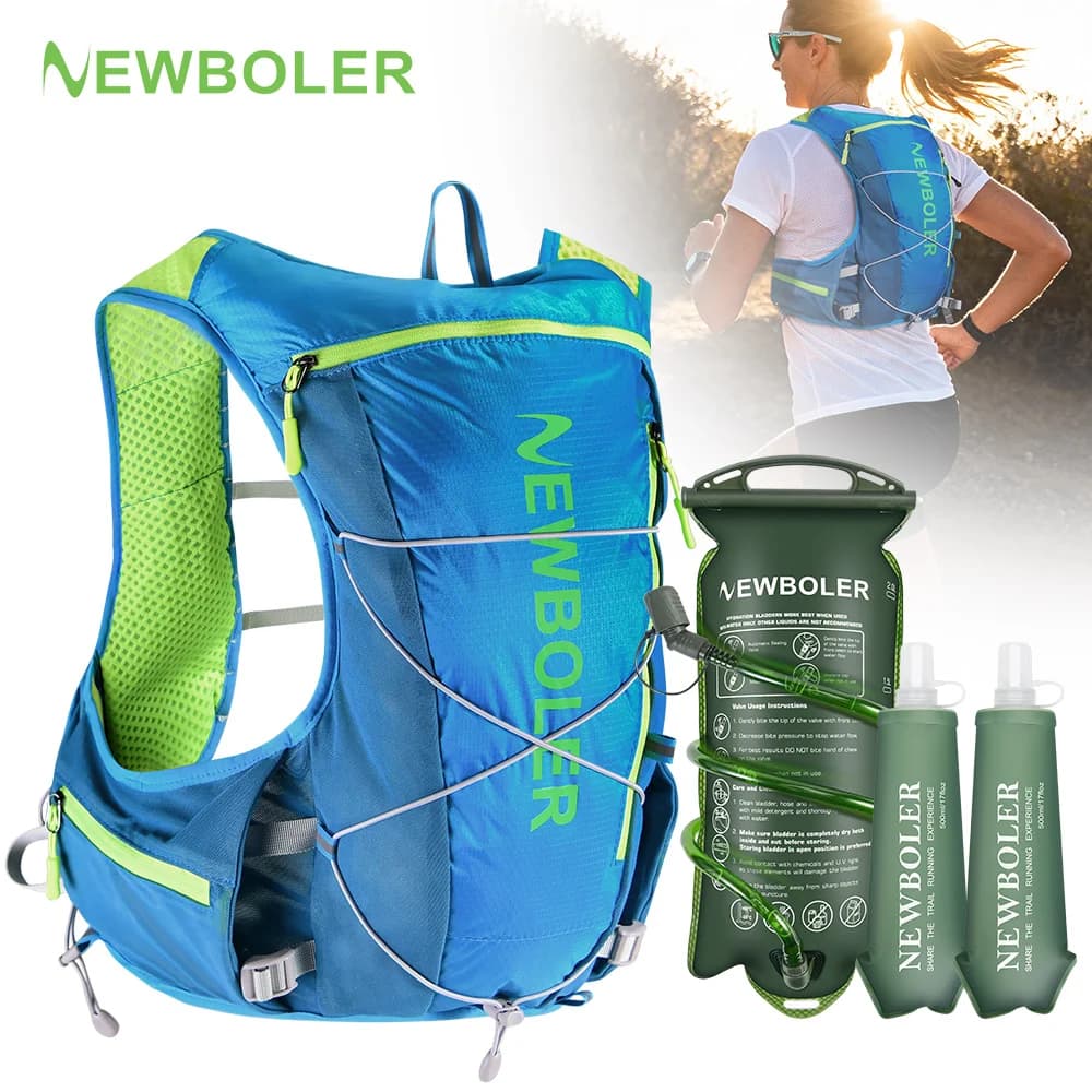 NEWBOLER Gilet Idratazione Ciclismo Zaino Corsa Gilet Idratante Escursionismo Maratona Bici Sportivo
