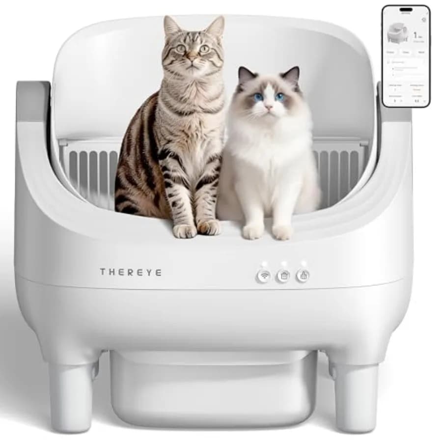 Lettiera per Gatti Autopulente con Controllo APP, Sensore di Sicurezza e Contenitore Grande da 10L, Lettiera Intelligente per Gatti