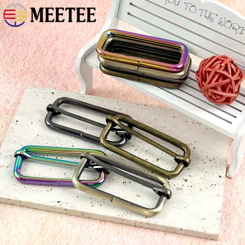 10/20 Pezzi Fibbie Metalliche 16-50mm per Cinghie Borsa, Fibbia Regolabile per Collare Animali Domestici, Chiusura Scorrevole a Tre Vie, Accessori Hardware per Borse