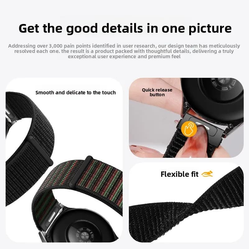 Applicable to Huawei watch gt5pro ultra-light nylon loop quick-release strap Watch4 Velcro wristband