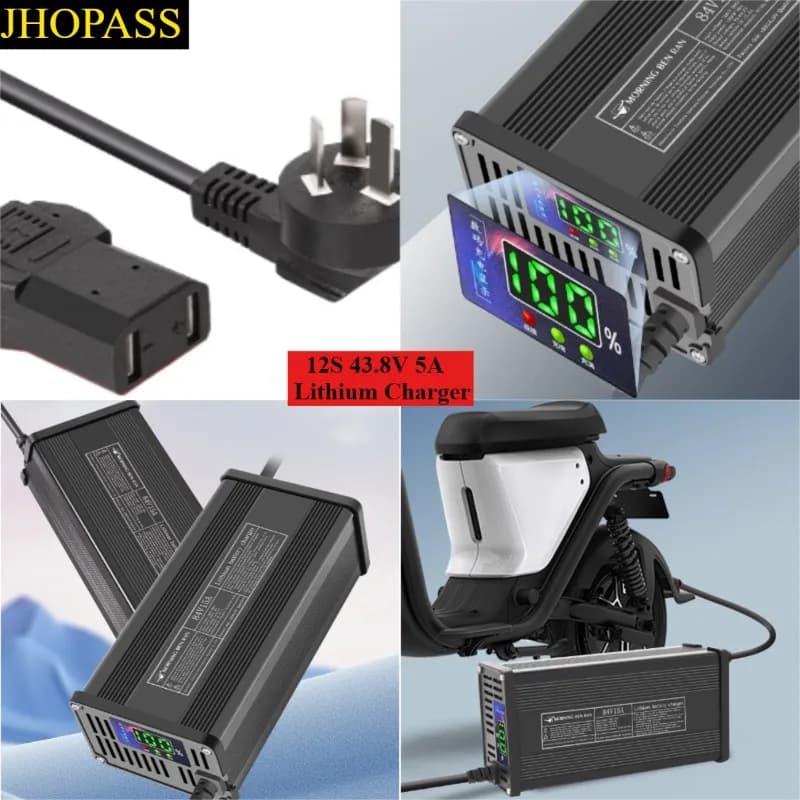 HD 12S LCD display Smart 43.8V 5A Lithium battery DC36V AC110V or 220V for electric scooters US UK AU EU Plug