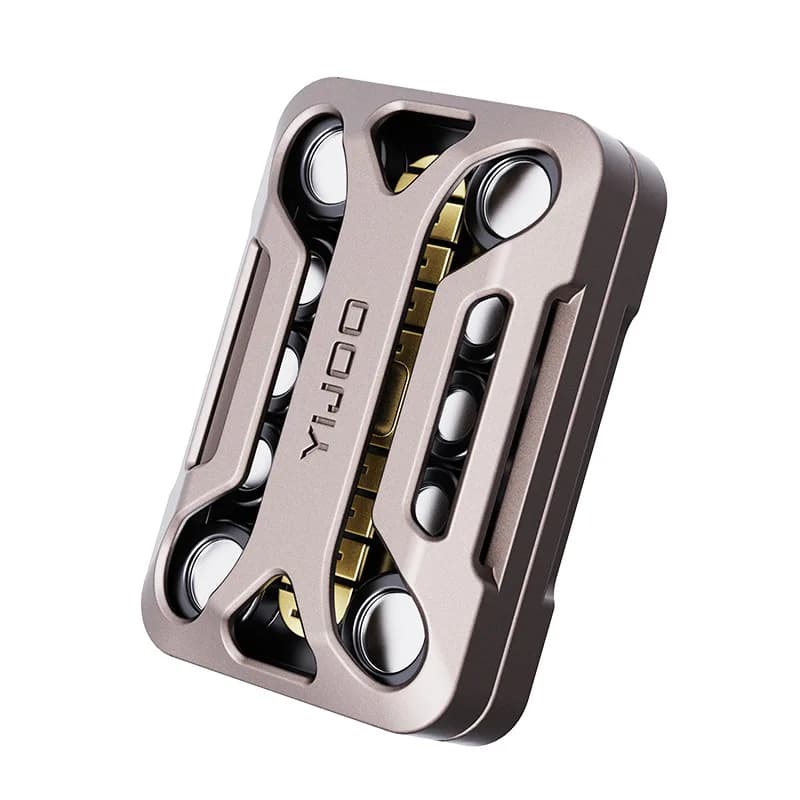 Slider Meccanico in Metallo EDC con Posizioni Infinite, Piastra Magnetica per Carte, Moneta Tattile, Giocattoli Sensoriali Antistress per Adulti