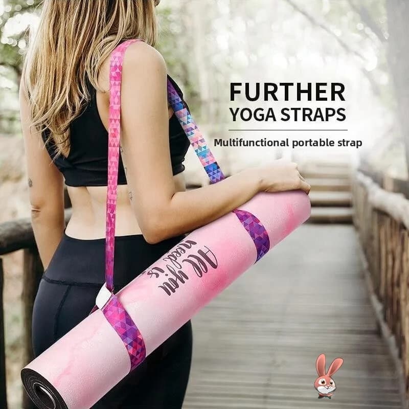 Cinghia Portatile per Tappetino Yoga con Stampa Digitale, Cintura Multifunzionale per Fitness e Stretching, Soluzione di Trasporto e Conservazione