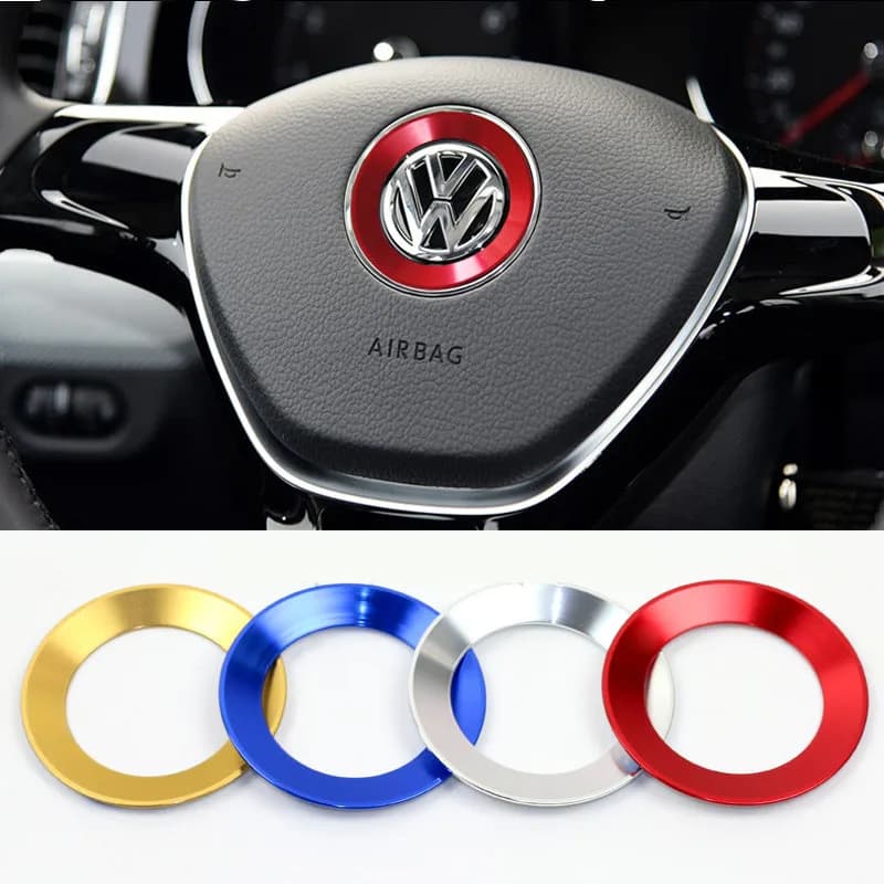 Ceyes Car Styling Steering Wheel Decorative Ring Accessories Case for Volkswagen VW Golf 4 5 Polo Jetta Mk6 Covers