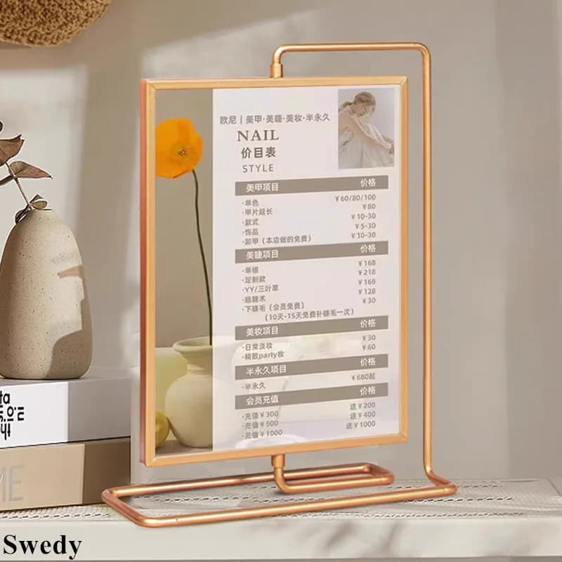 2 Pcs 8 Inch 203x152mm Restaurant Menu Paper Holder Price Label Wedding Photo Picture Frame Acrylic Sign Holder Display Stand