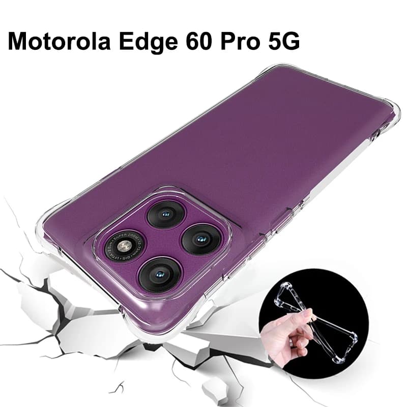 Per Motorola Edge 60 Pro XT2507-1 Custodia con cuscino d'aria antiurto Airbag Cover posteriore in silicone trasparente TPU Custodia morbida per Moto Edge 60 Pro