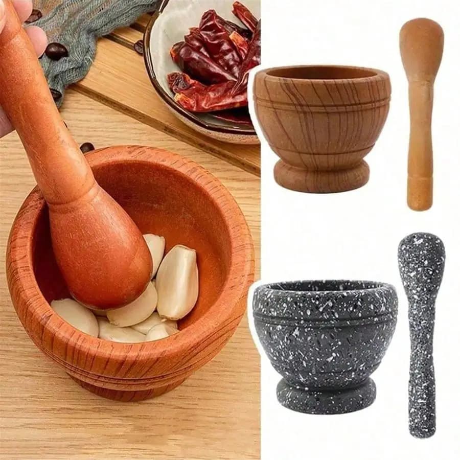 Kitchen Small Cooking Tools Resin Mortar Pestle Set Garlic Herb Spice Mixing Grinding Crusher Bowl for Restaurant Accessories