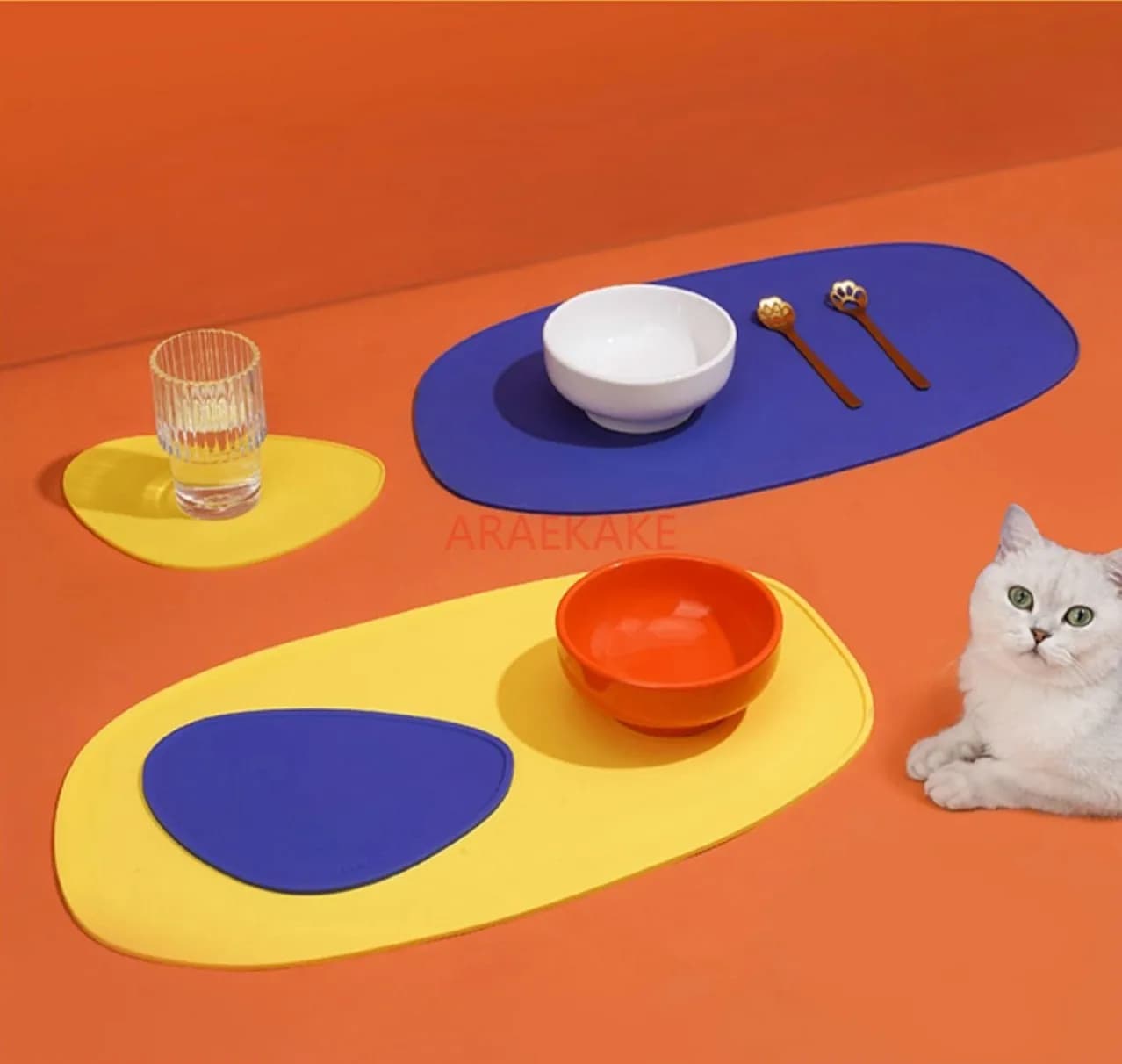 Tappetino per pasti per animali domestici, tappetino per ciotola per gatti, tappetino antiscivolo per animali domestici, tappetino per pasti per cani, tappetino per pasti per gatti impermeabile e antifuori