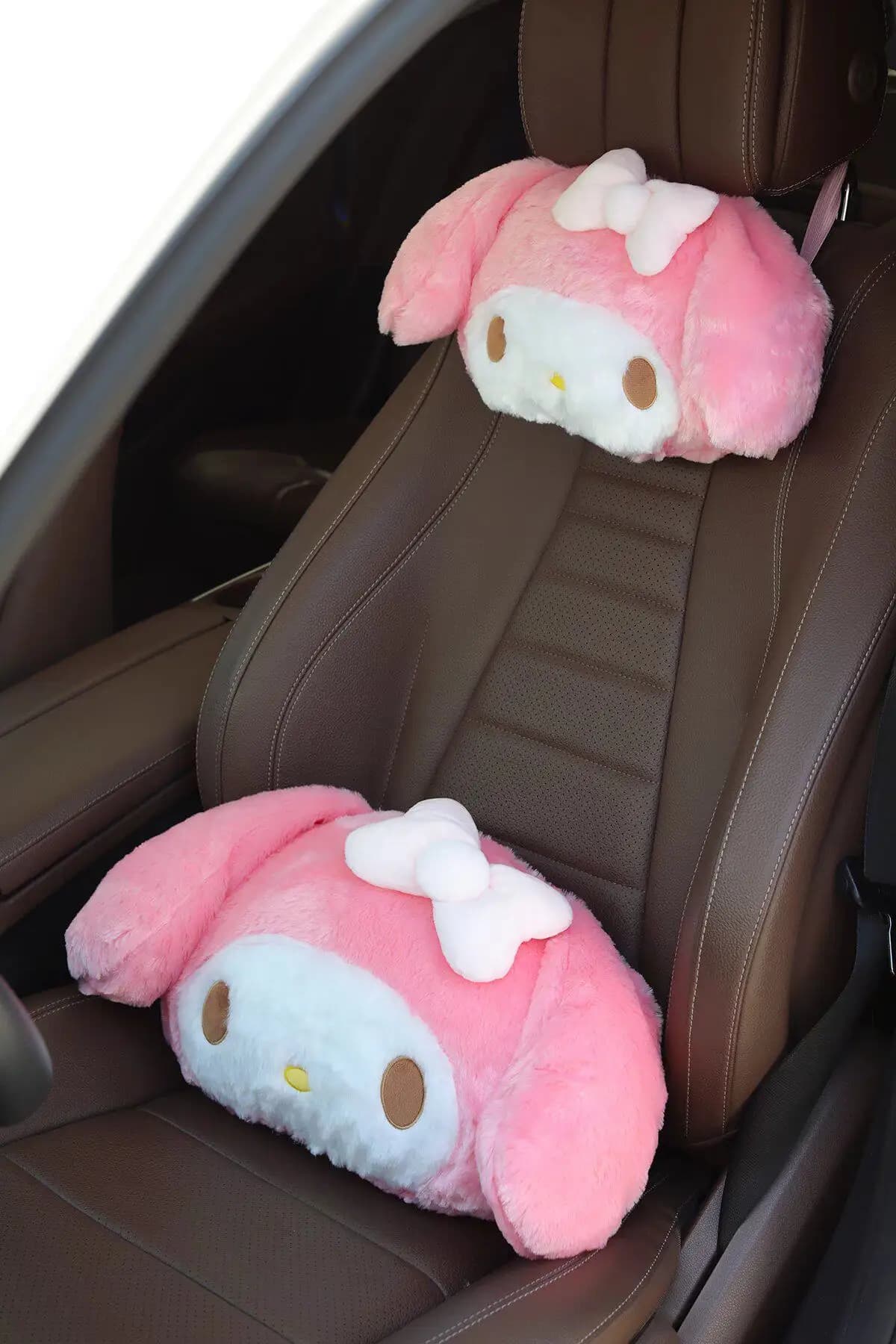 Melody Car Neck Pillow Memory Foam Protective Lumbar Back Support Breathable Car Headrest Cushion Relieve Stress Car Seat Pillow