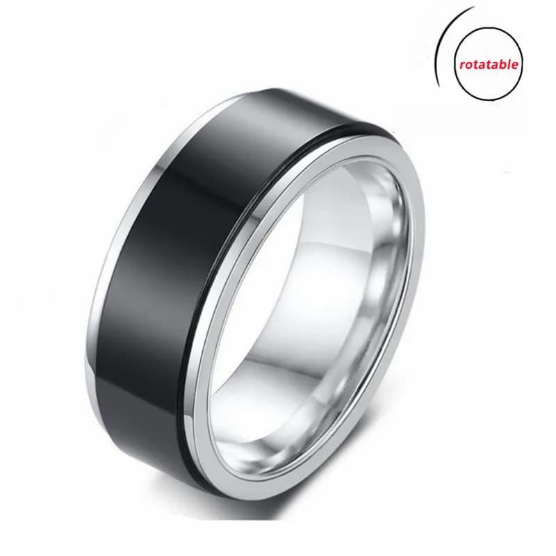 Anelli rotanti per l'ansia Fidget Spinner in acciaio inossidabile per coppie Preoccupazioni antistress Anello in metallo Rock Band Anillo Antiestres