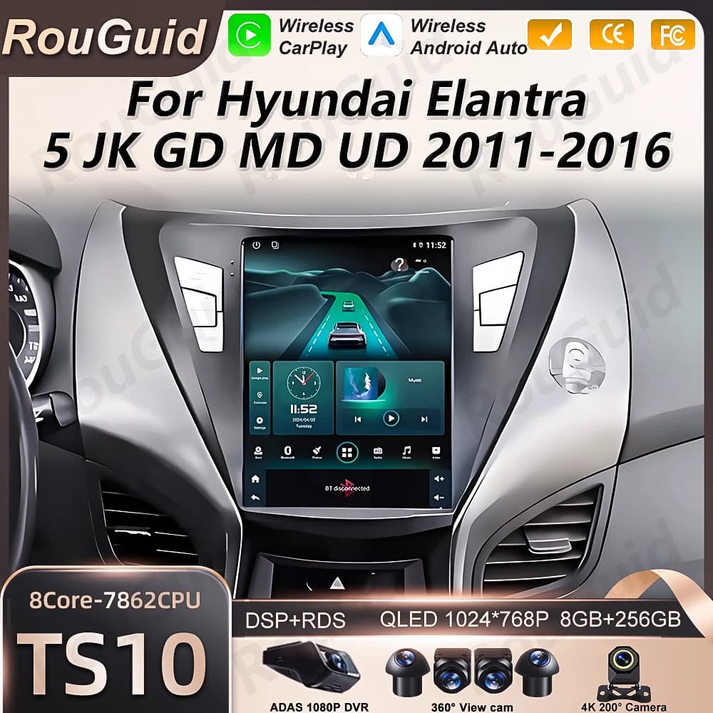 Autoradio Android for Hyundai Elantra 5 JK GD MD UD 2011-2016 Multimedia Stereo Auto Carplay 5G Wifi