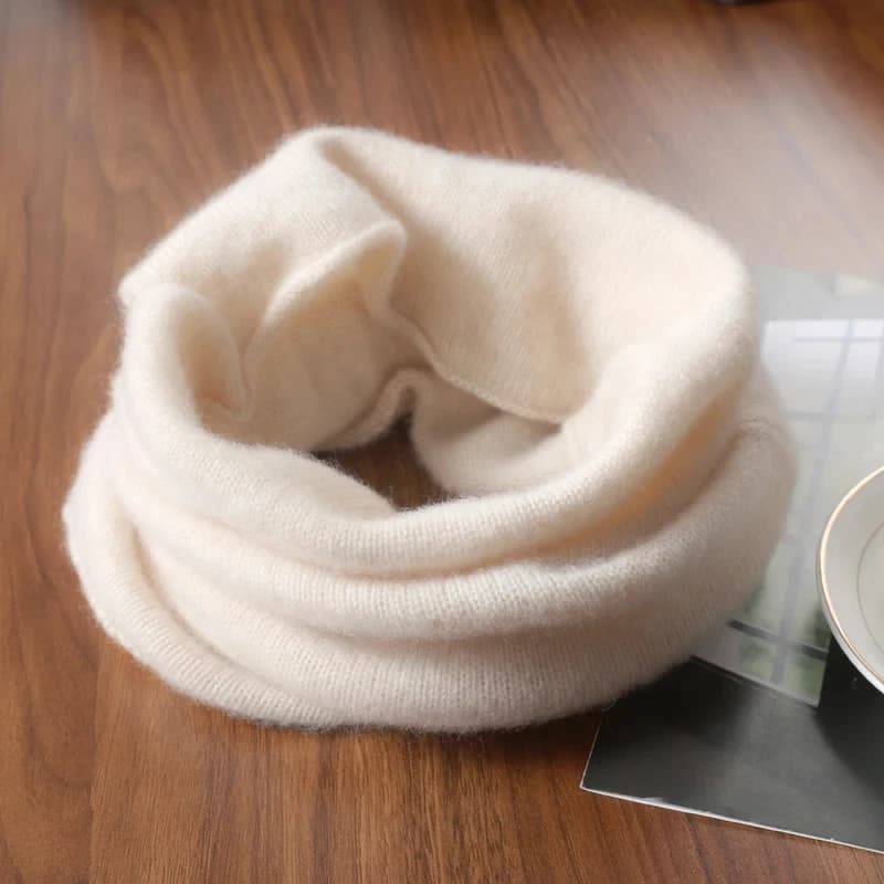 Sciarpa ad Anello in Maglia di Lana Mista, Elegante Scaldacollo Femminile Morbido e Caldo in Cashmere, Finto Colletto, Fascia per Capelli Invernale
