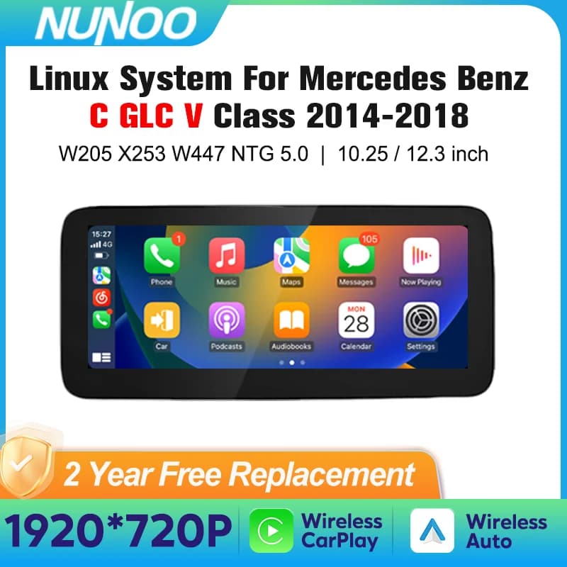 Linux Wireless Carplay Android Car For Mercedes Benz W205 X253 Class C Multimedia Car Reader Intelligent Systems Radio