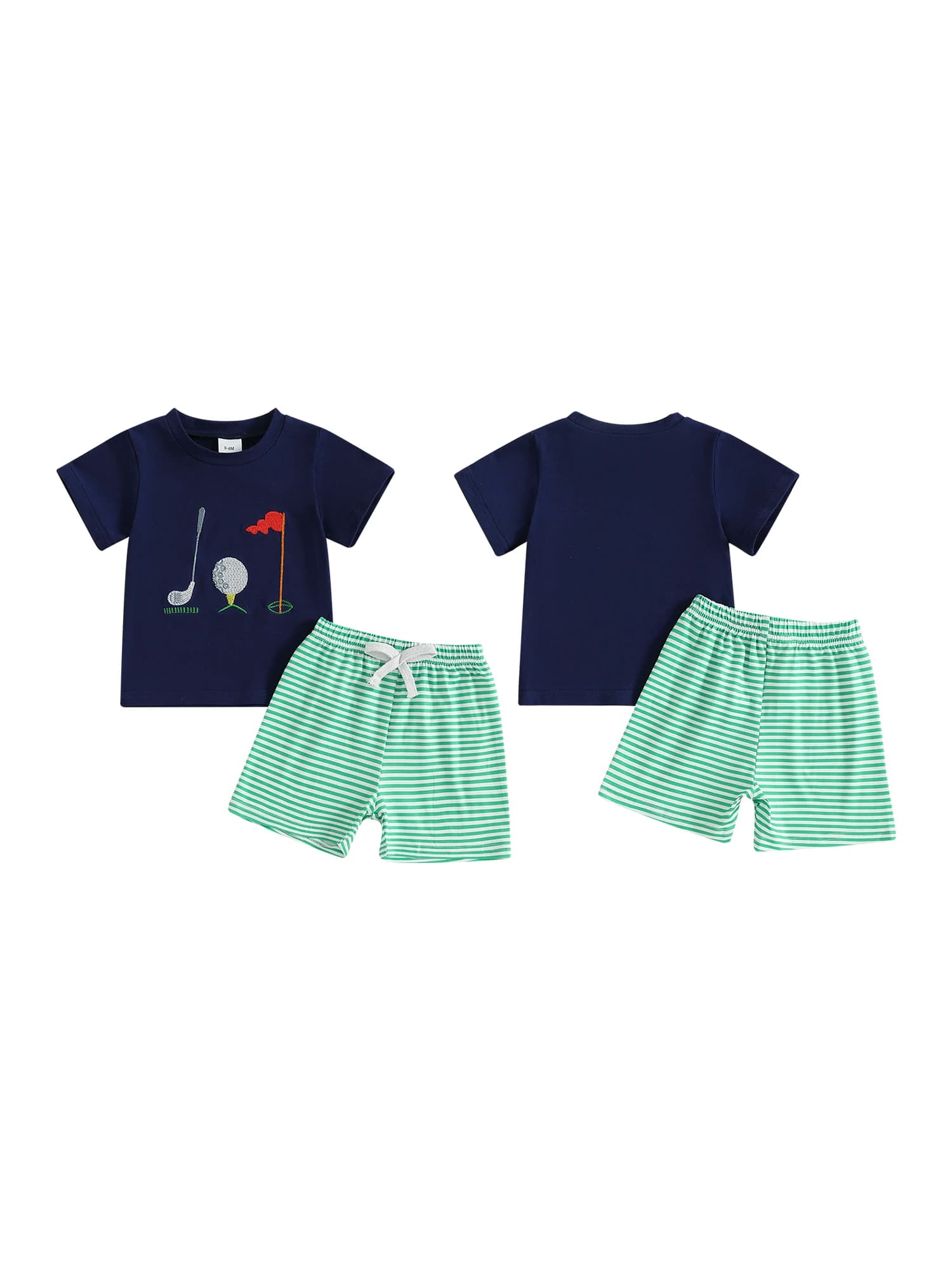 Set di camicia a righe e pantaloncini di jeans per abbigliamento casual da bambino per la collezione di abiti da 2 pezzi alla moda estiva
