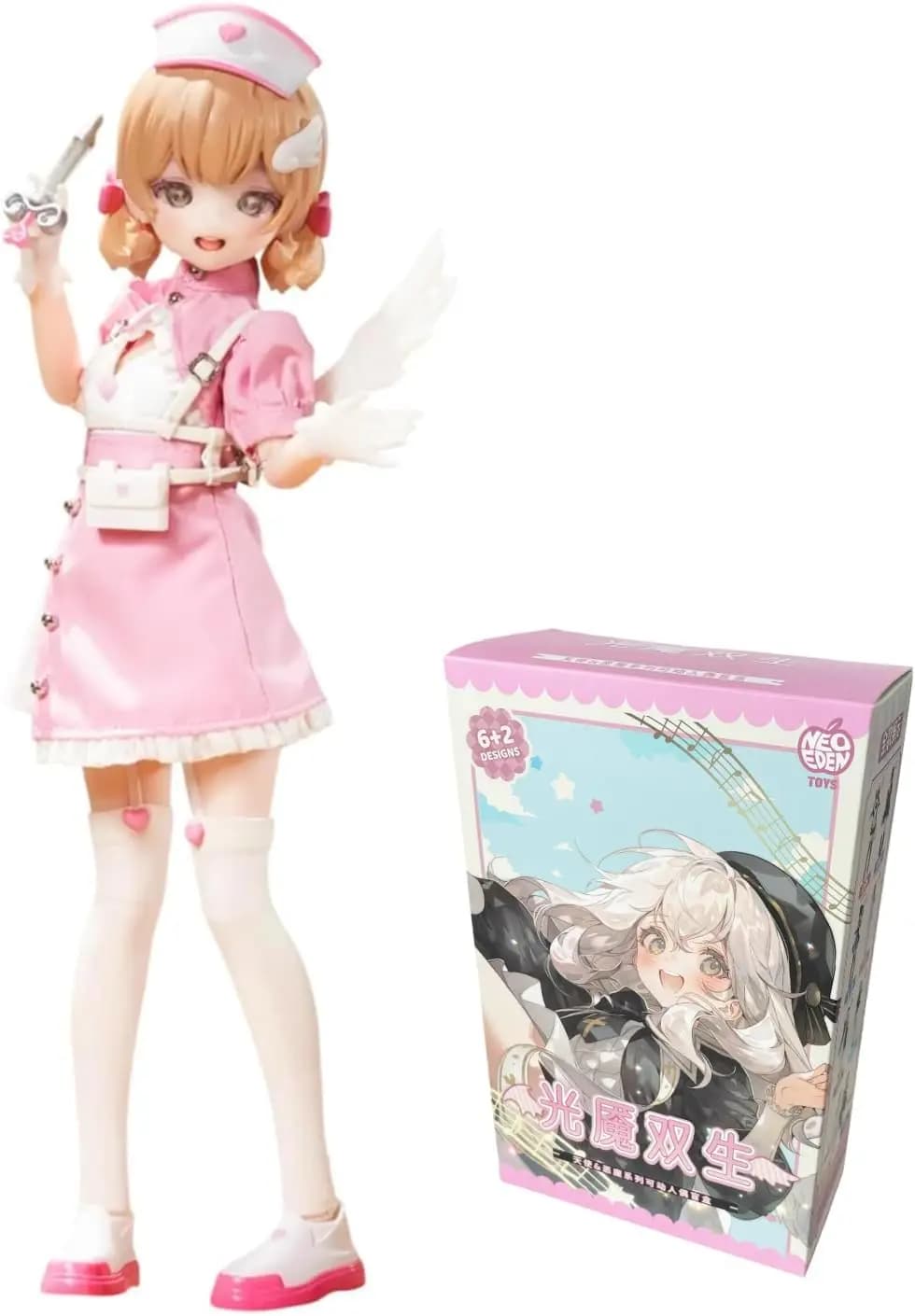 Bambola snodabile da 8,6 pollici con vestito carino, action figure da collezione della serie Light Nightmare Twin per bambini