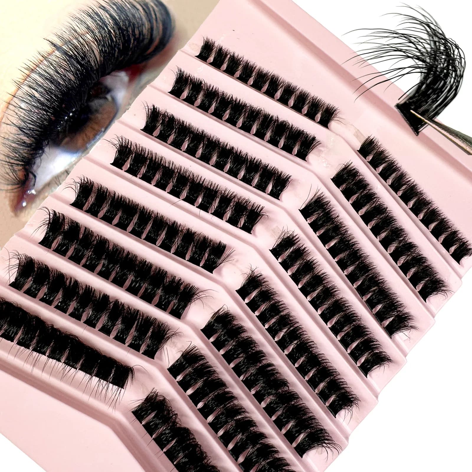 New 160 pcs Lash Cluster 5D Eyelash Cluster Mirrors D Curl Wispy Eyelash Individual Mix Extensions Eyelash Lash Makeup