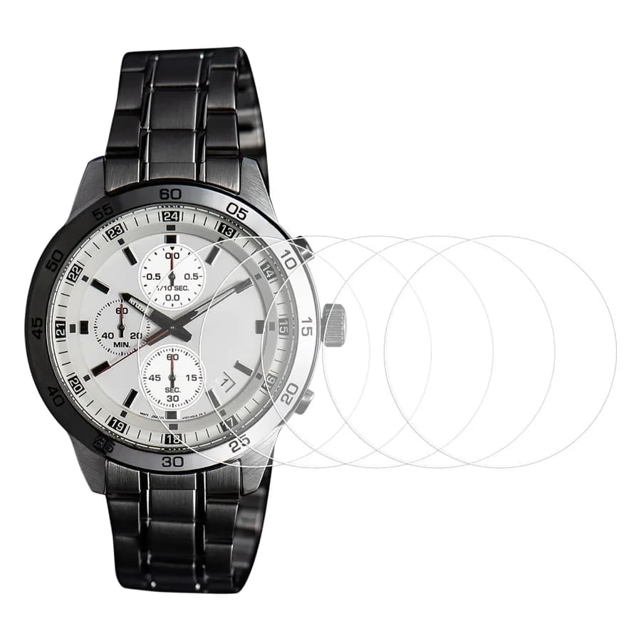 5pcs Watch Glass Screen Protectors 35.5mm 9H High-Alumina Tempered Glass Anti-Scratch Waterproof HD Round Smart Watch Dial Crys