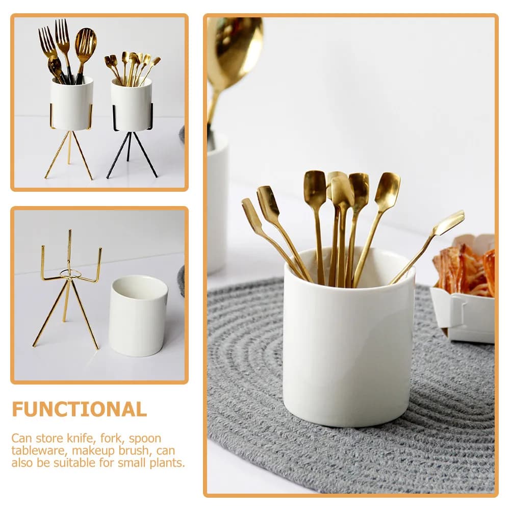 Chopstick Holder Ceramic Cutlery Organizer Kitchen Utensil Container for Spoons Forks Knives Makeup Brushes Small Plants Desktop