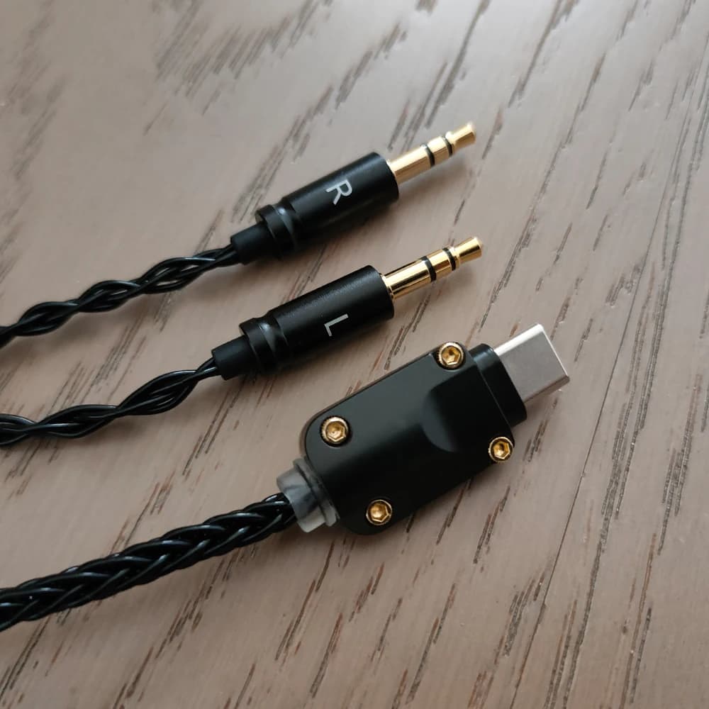 ELFINEAR DAC AMP Amplifier Adaptor Dongle Cable TYPE C to Dual 3.5 AUX For Audiophile