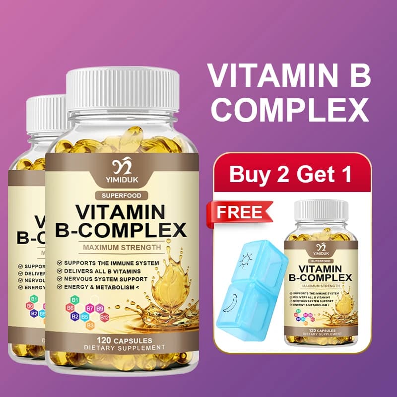 Integratore di vitamine del gruppo B, supporta il sistema immunitario, la salute del sistema nervoso, la produzione di energia e l'equilibrio metabolico per uomini e donne
