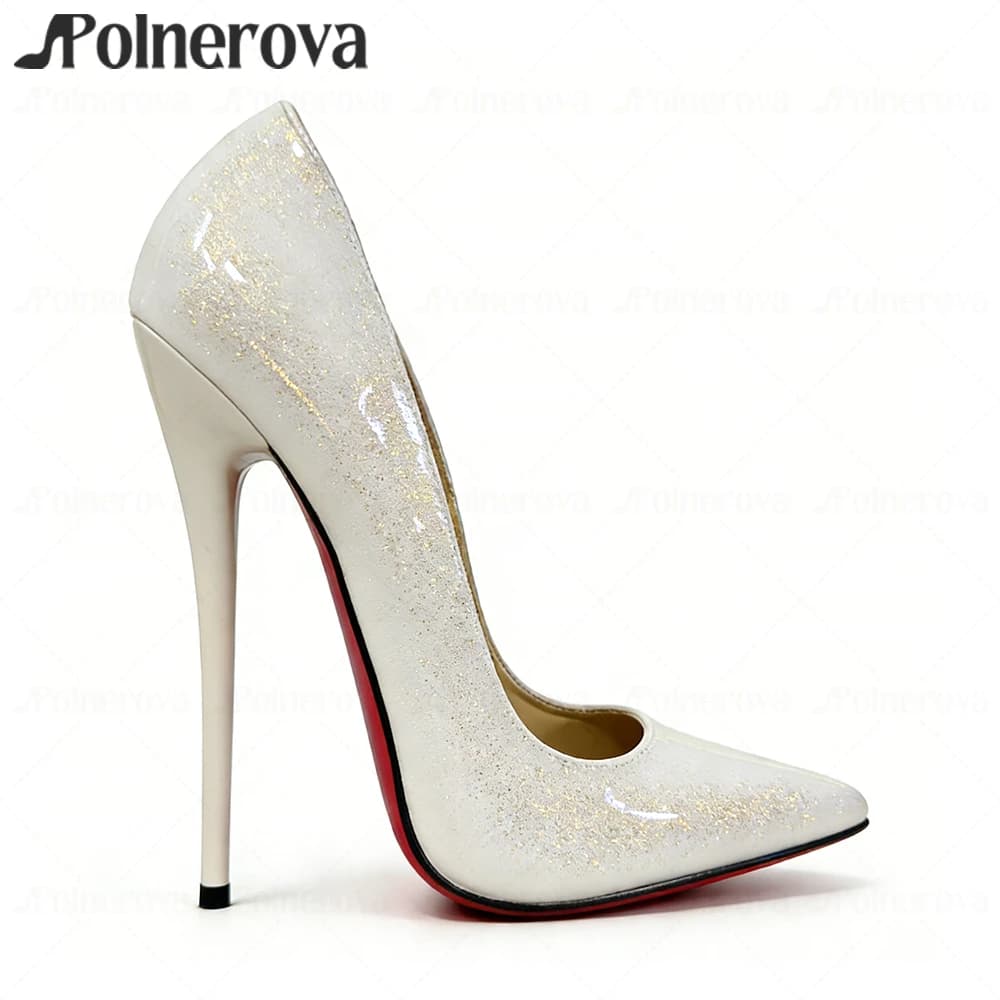 16cm Shiny Patent Leather Pumps Slip-On Pointed-Toe Stilettos Extreme Sexy Style High Heels Customizable Colors Large Size Heels