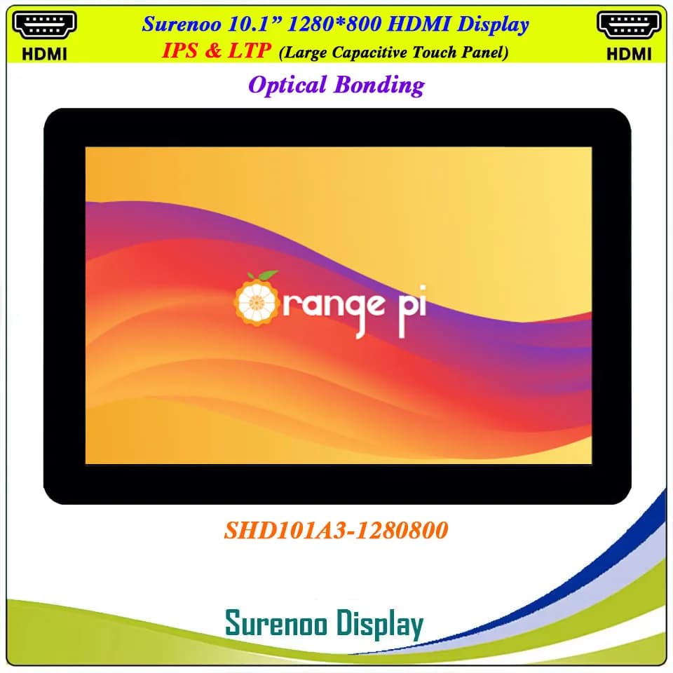 10.1 LCD Screen 1280*800 Compatible HDMI, IPS Screen with PWM USB Touch Panel for Raspberry Pi