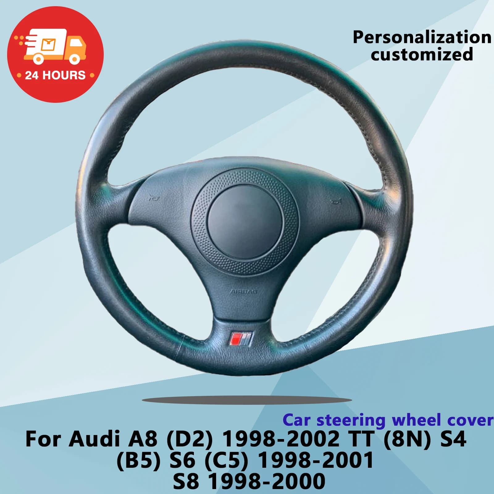 Coprivolante per auto in pelle scamosciata per Audi A8 (D2) 1998-2002 TT (8N) S4 (B5) S6 (C5) 1998-2001 S8 1998-2000 Accessori auto