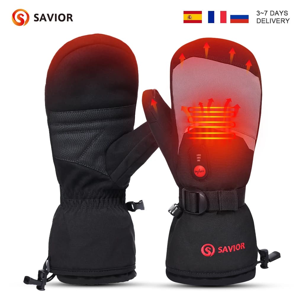 Guanti riscaldati da moto Guanti riscaldati elettrici alimentati a batteria Guanti riscaldanti termici impermeabili touch screen per lo sport all'aria aperta