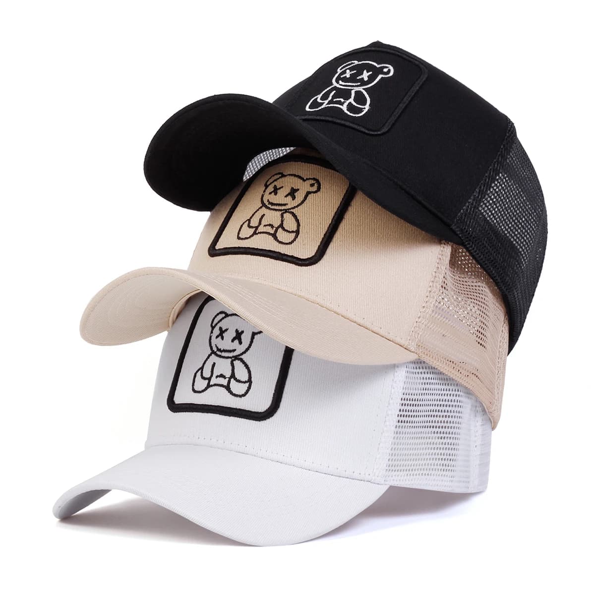 Adjustable Lovely Panda Embroidered Baseball Cap Trucker Hat for Casual Outdoor Use, Unisex Sun Protection