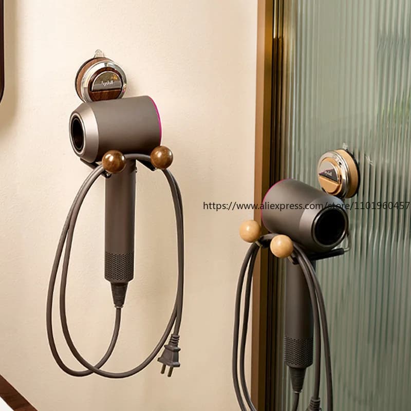 Porta asciugacapelli Portaoggetti per asciugacapelli elettrico a parete senza punzonatura Mensola a muro Accessori per riporre il bagno