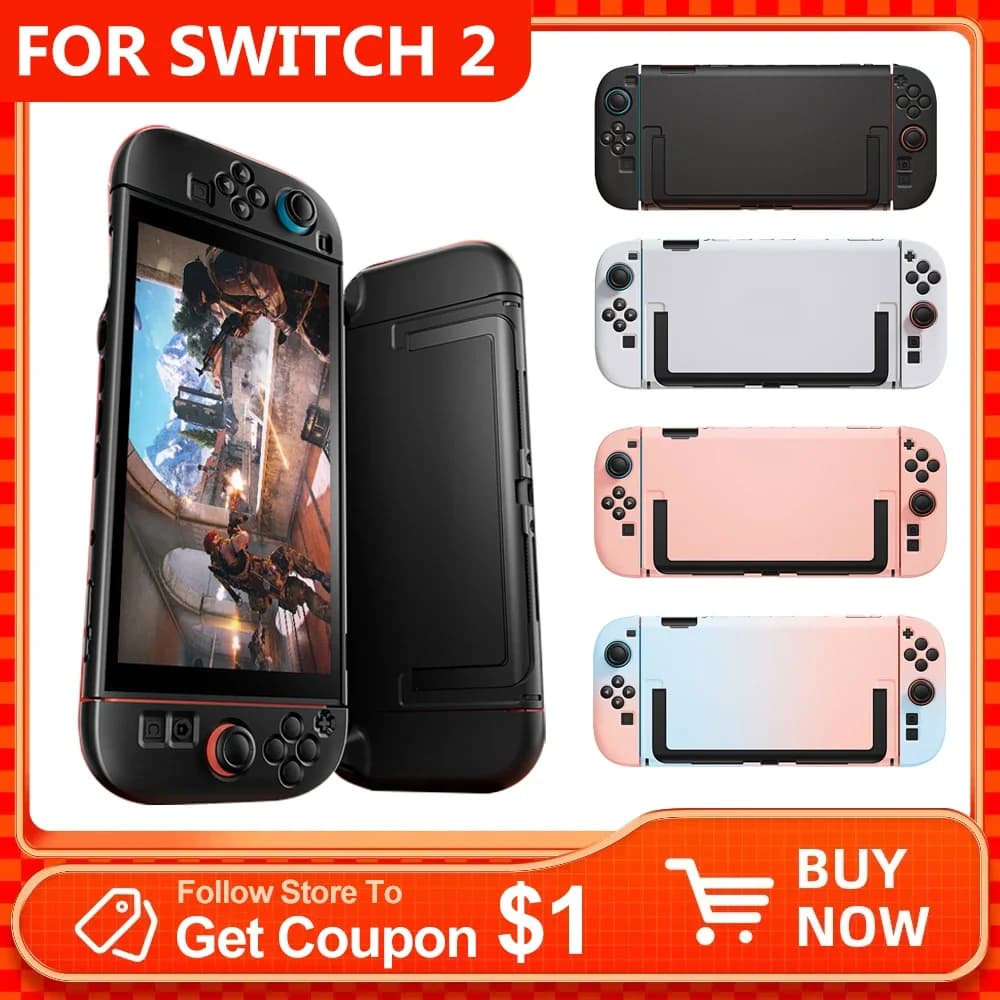 Custodia rigida per PC per Nintendo Switch 2 Joycon Custodia protettiva con supporto Custodia protettiva antiurto antigraffio Accessori