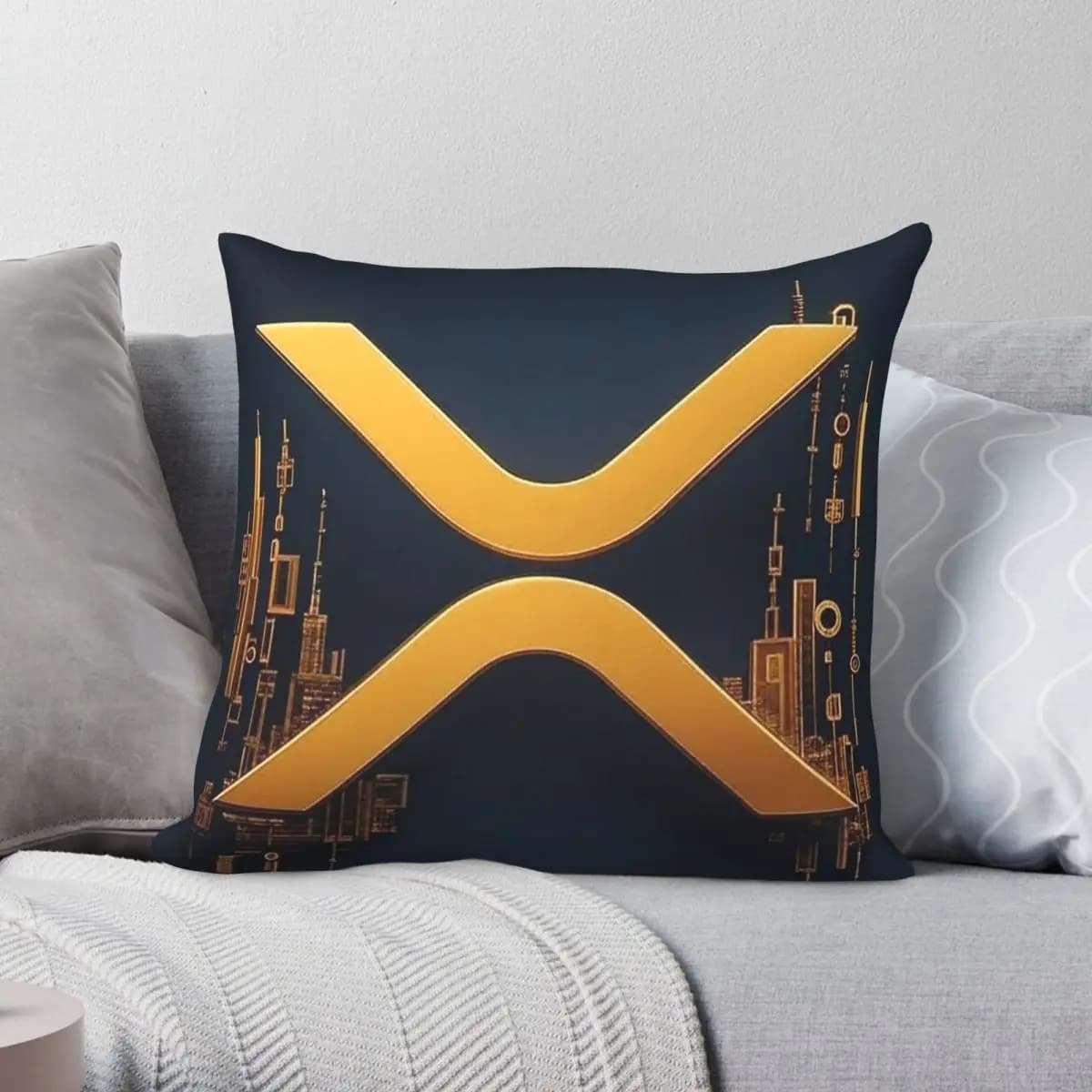 Xrp The Golden Innovation Square Pillowcase Polyester Linen Velvet Creative Decor Throw Pillow Case Sofa Seater Cushion Cover