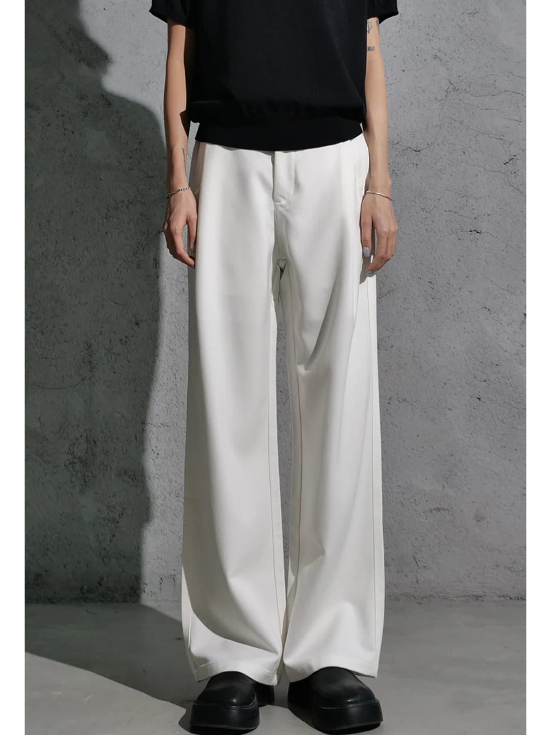 Cleanfit Khaki Blade Men's Summer Thin Breathable Ice Silk Pants Drapey Slimming Flared Casual Trousers Straight Leg Jeans