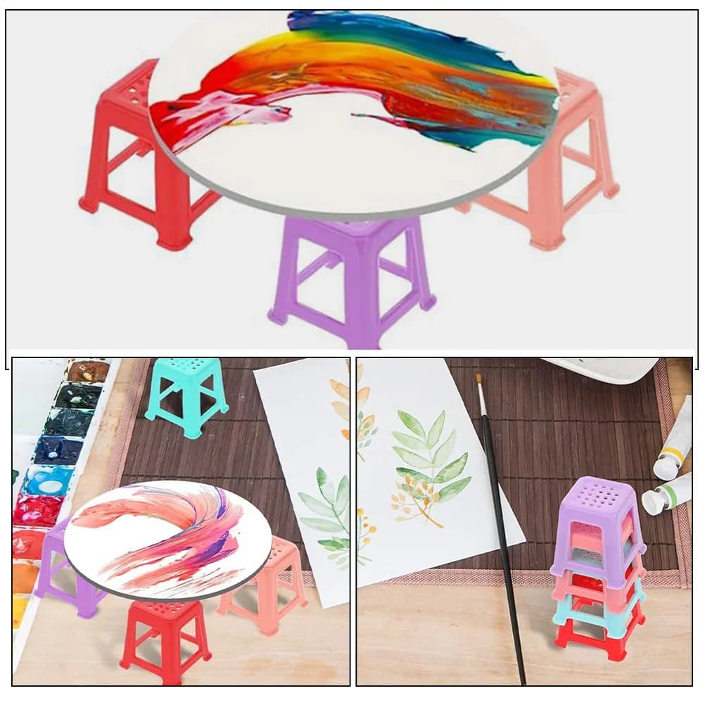 2026 12pcs Mini Canvas Stands Solid Color Plastic Paint Pouring Feet Risers for Fluid & Acrylic Pouring Art Supplies
